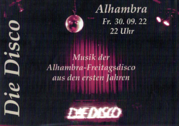 30.09.: Die Disco – Musik der Alhambra-Freitagsdisco aus den ersten Jahren