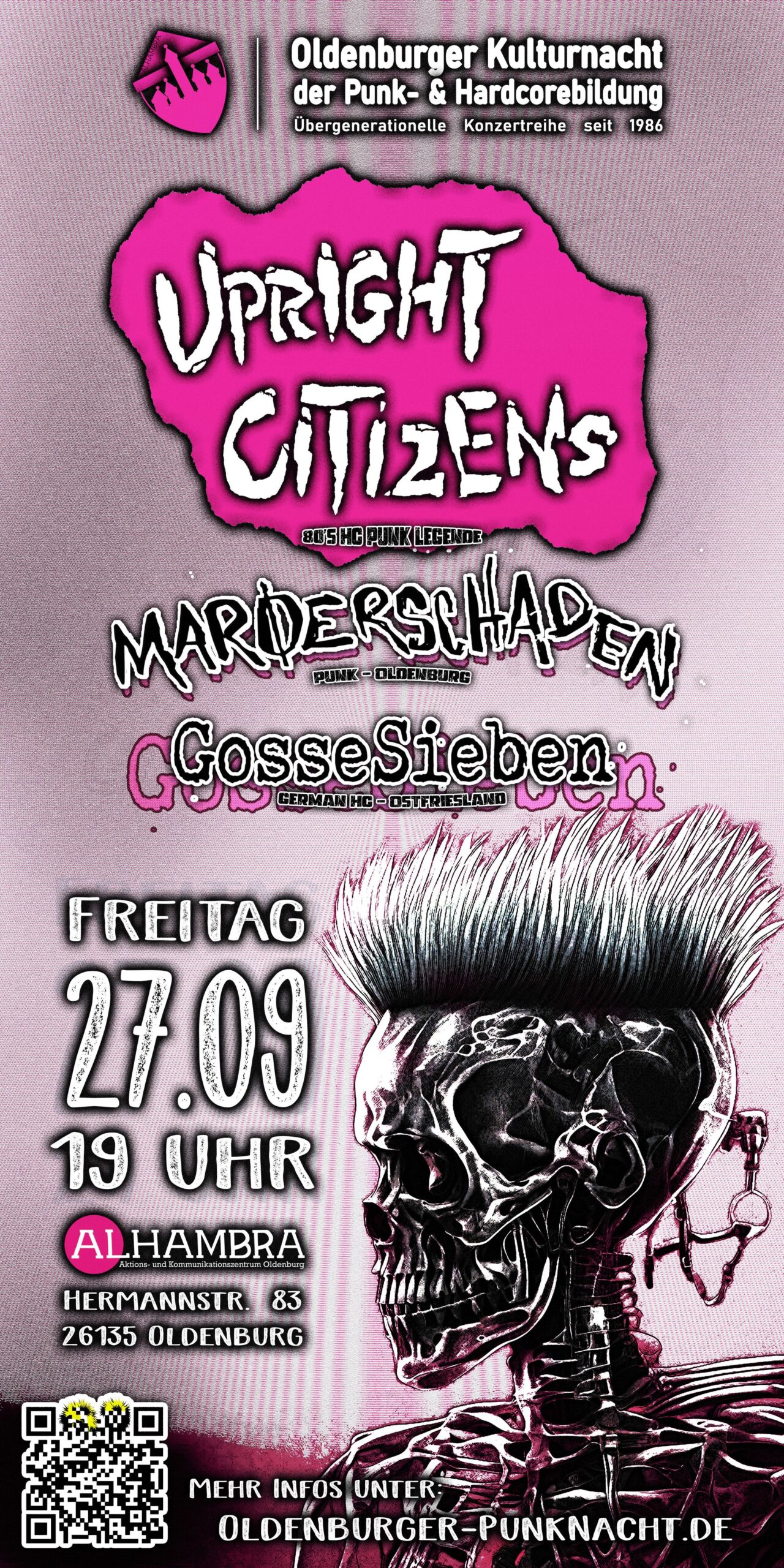 Konzert: Upright Citizens, Marderschaden, Gosse Sieben